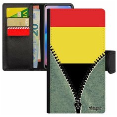 Чехол книжка на смартфон iPhone SE 2020, "Флаг Бельгии на молнии" Туризм Государственный Utaupia