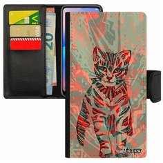 Чехол книжка на смартфон iPhone SE 2020, "Кот" Маленький Тигристый Utaupia