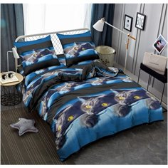 Постельное бельё Amore Mio Мако- сатин Meow Микрофибра 1,5 сп.