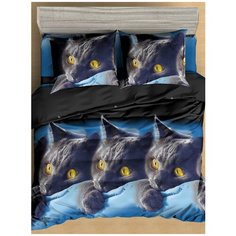 Постельное бельё Amore Mio Мако- сатин Meow Микрофибра 2 сп.