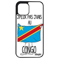 Красивый чехол на смартфон // iPhone 12 Mini // "Еду в Конго Киншаса" Флаг Принт, Utaupia, белый