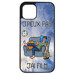 Простой чехол на // iPhone 12 Pro Max // "Не могу - у меня фильм!" Телевизор Карикатура, Utaupia, голубой