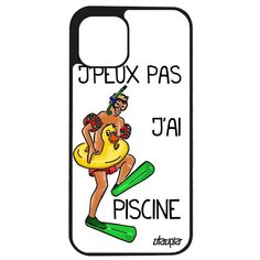 Защитный чехол на смартфон // iPhone 12 Pro Max // "Не могу - у меня бассейн!" Принт Комикс, Utaupia, белый