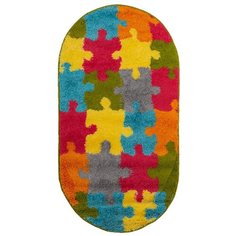 Ковер ворсовый SHAGGY пазлы мультицвет 80х150 арт. УК-1010-04 (овал) Kamalak Tekstil