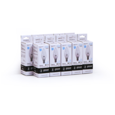 Gauss Упаковка светодиодных ламп 10 шт Gauss Elementary Свеча 6W 470lm 6500K Е14 LED 33136