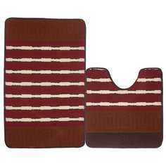 Набор ковриков для ванной комнаты цвет бордовый разм. 50х50 и 50х80 арт. УКВ-1076 Kamalak Tekstil