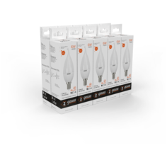 Gauss Упаковка светодиодных ламп 10 шт Gauss Elementary Свеча на ветру 6W 420lm 3000K Е14 LED 34116