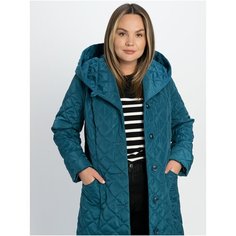 Пальто стёганное женское с капюшоном большие размеры Tirella City