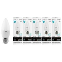 Gauss Упаковка светодиодных ламп 5 шт Gauss Elementary Свеча 8W 540lm 4100K Е27 LED 33228