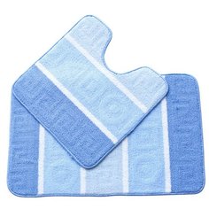 Набор ковриков для ванной комнаты голубой 50х50 и 50х80 арт. УКВ-10111 Kamalak Tekstil