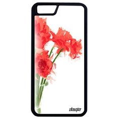 Защитный чехол на смартфон // iPhone 6 Plus // "Цветы" Экзотичный Флора, Utaupia, белый