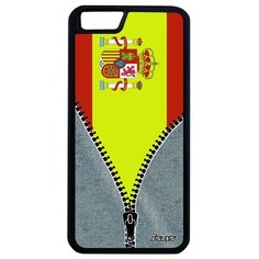 Защитный чехол на смартфон // Apple iPhone 6 Plus // "Флаг Испании на молнии" Страна Патриот, Utaupia, серый