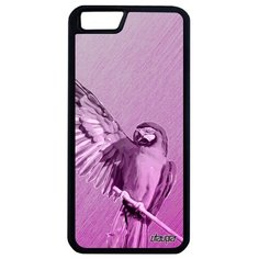 Яркий чехол на смартфон // iPhone 6 Plus // "Попугай" Птица Говорящий, Utaupia, розовый