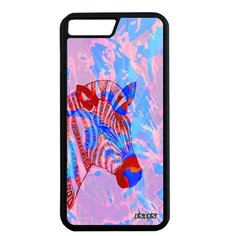 Красивый чехол на смартфон // Apple iPhone 7 Plus // "Зебра" Полосатая Лошадь, Utaupia, розовый