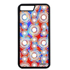 Защитный чехол на смартфон // Apple iPhone 7 Plus // "Кружевной узор" Орнамент Цветок, Utaupia, красный