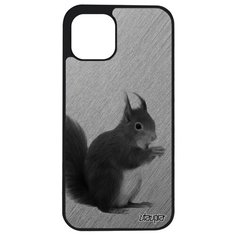 Красивый чехол на смартфон // Apple iPhone 12 Mini // "Белка" Вредитель Стиль, Utaupia, серый