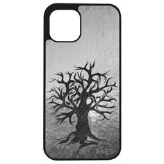 Противоударный чехол на смартфон // iPhone 12 Mini // "Дерево жизни" Лес Древо, Utaupia, серый