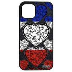 Противоударный чехол на смартфон // iPhone 12 Mini // "Флаг Франции с сердцем" Дизайн Туризм, Utaupia, цветной