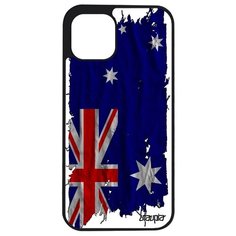 Противоударный чехол на смартфон // iPhone 12 Mini // "Флаг Австралии на ткани" Страна Патриот, Utaupia, белый