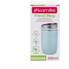 Термокружка 300ml из нержавеющей стали (розовый, серый, голубой) Kamille