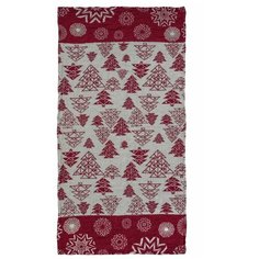 56х110 Новогоднее банное полотенце Елки red полотенце 56х110 Белорусский лён