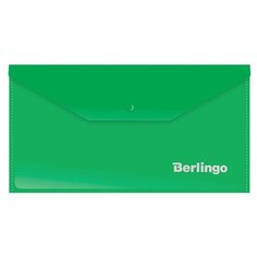 Berlingo Папка-конверт на кнопке C6, пластик 180 мкм зелeный
