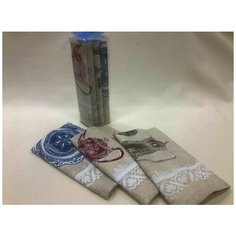 Набор кухонных полотенец Посуда 3 шт комплект из 3х полотенец Белорусский лён