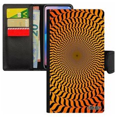 Чехол книжка на смартфон Mi 8 lite, "Иллюзия круга" Illusion Спираль Utaupia