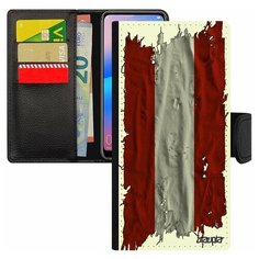 Чехол-книжка на смартфон Redmi 6a, "Флаг Австрии на ткани" Государственный Патриот Utaupia