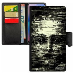 Чехол книжка на смартфон Xiaomi mi 8 lite французский дизайн Женское лицо Иллюзия Utaupia