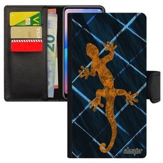 Чехол книжка на смартфон Mi 8, "Саламандра" Варан Огненная Utaupia