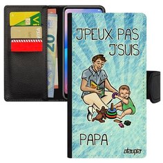 Чехол книжка на смартфон Mi 8, "Не могу - стал папой!" Семья Шутка Utaupia