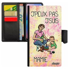 Чехол книжка на смартфон Mi 8 lite, "Не могу - стала бабушкой!" Семья Карикатура Utaupia