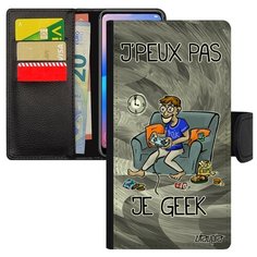 Чехол книжка на смартфон Mi 8, "Не могу - играю!" Карикатура Повод Utaupia