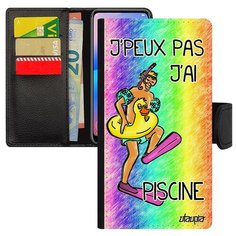 Чехол книжка на смартфон Mi 8, "Не могу - у меня бассейн!" Юмор Плавание Utaupia