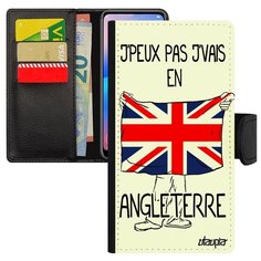Чехол книжка на смартфон Mi 8, "Еду в Англию" Флаг Туризм Utaupia