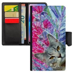 Чехол-книжка на смартфон Mi 8, "Котик" Дикий Полосатый Utaupia