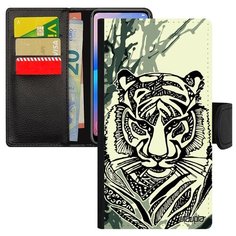 Чехол-книжка на смартфон Xiaomi Mi 8, "Тигр" Джунгли Африка Utaupia