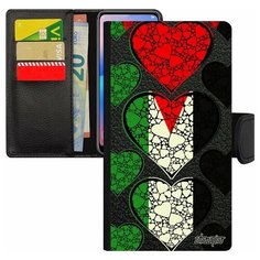 Чехол-книжка на смартфон Xiaomi Mi 8 lite, "Флаг Палестины с сердцем" Любовь Путешествие Utaupia