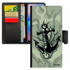 Чехол книжка на смартфон Xiaomi Redmi 6a, "Якорь" Бухта Матрос Utaupia