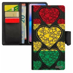 Чехол-книжка на смартфон Redmi 6a, "Флаг Гвинеи с сердцем" Любовь Путешествие Utaupia
