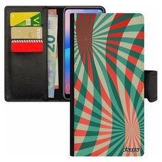 Чехол книжка на смартфон Xiaomi Redmi 6a, "Спирали" Узор Полосы Utaupia