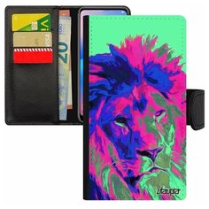 Чехол-книжка на смартфон Mi 8 lite, "Лев" Хищник Самец Utaupia