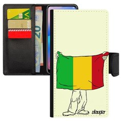 Чехол-книжка на смартфон Mi 8, "Флаг Мали с руками" Патриот Государственный Utaupia