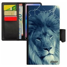 Чехол книжка на смартфон Xiaomi Mi 8 lite, "Лев" Львица Самец Utaupia