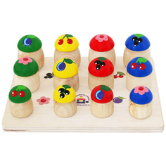 Краснокамская игрушка Развивающая игра "Набор Грибочки Н-60", 12 шт