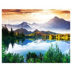 Палитра. Холст с краск. 30х40 см по номер. в пленке. Рассвет В горах (Арт. Х-9565) Рыжий кот