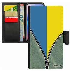 Чехол-книжка на смартфон Mi 8 lite, "Флаг Украины на молнии" Государственный Путешествие Utaupia