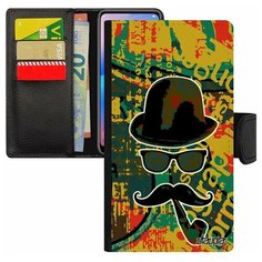 Чехол книжка на смартфон Xiaomi Mi 8 lite, "Мистер усы" Чарли Utaupia