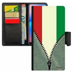 Чехол-книжка на смартфон Xiaomi Redmi 6a, "Флаг Венгрии на молнии" Государственный Utaupia